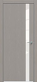 Дверь межкомнатная "Future-702" Дуб Серена каменно-серый, вставка Лакобель белый, кромка-матовый хром