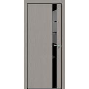Дверь межкомнатная "Future-702" Дуб Серена каменно-серый, вставка Лакобель черный, кромка-чёрная матовая
