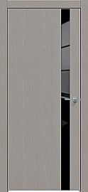 Дверь межкомнатная "Future-702" Дуб Серена каменно-серый, вставка Лакобель черный, кромка-матовый хром