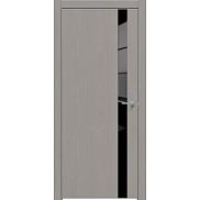 Дверь межкомнатная "Future-702" Дуб Серена каменно-серый, вставка Лакобель черный, кромка-матовый хром
