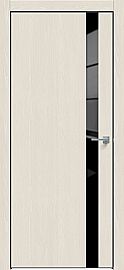 Дверь межкомнатная "Future-702" Дуб Серена керамика, вставка Лакобель черный, кромка-чёрная матовая