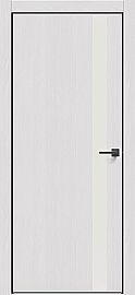 Дверь межкомнатная "Future-702" Дуб Серена светло-серый, вставка Лакобель белый, кромка-чёрная матовая