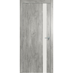 Дверь межкомнатная Future-702 ПВХ Дуб винчестер серый, лакобель белый, глухая, лакобель белый, каркасно-щитовая