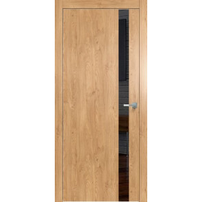 Дверь межкомнатная Future-702 ПВХ Дуб Винчестер светлый, лакобель чёрный, глухая, лакобель чёрный, каркасно-щитовая