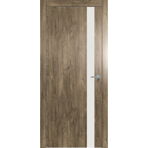 Дверь межкомнатная Future-702 ПВХ Дуб Винчестер трюфель, лакобель белый, глухая, лакобель белый, каркасно-щитовая