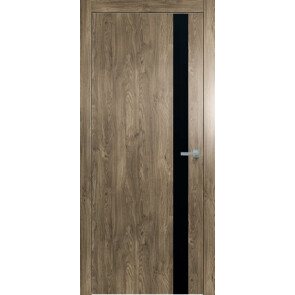 Дверь межкомнатная Future-702 ПВХ Дуб Винчестер трюфель, лакобель чёрный, глухая, лакобель чёрный, каркасно-щитовая