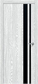Дверь межкомнатная "Future-712" Дуб патина серый, вставка Лакобель чёрная, кромка-ABS