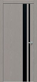 Дверь межкомнатная "Future-712" Дуб серена каменно-серый, вставка Лакобель чёрная, кромка-ABS