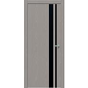 Дверь межкомнатная "Future-712" Дуб серена каменно-серый, вставка Лакобель чёрная, кромка-ABS