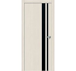 Дверь межкомнатная "Future-712" Дуб серена керамика, вставка Лакобель чёрная, кромка-ABS