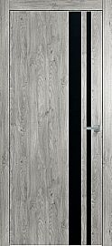 Дверь межкомнатная "Future-712" Дуб винчестер серый, вставка Лакобель чёрная, кромка-ABS