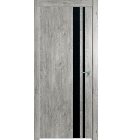 Дверь межкомнатная Future-712 ПВХ, Дуб винчестер серый, глухая, кромка алюминиевая матовый хром, каркасно-щитовая