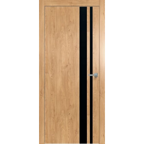 Дверь межкомнатная Future-712 ПВХ Дуб Винчестер светлый, лакобель чёрный, глухая, каркасно-щитовая