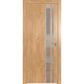 Дверь межкомнатная Future-712 ПВХ Дуб Винчестер светлый, зеркало, глухая, кромка алюминиевая матовый хром, каркасно-щитовая