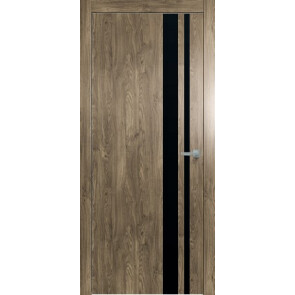 Дверь межкомнатная Future-712 ПВХ Дуб Винчестер трюфель, лакобель чёрный, глухая, каркасно-щитовая