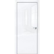 Дверь межкомнатная Скрытая дверь Gloss-701 кромка-Матовый хром Глянец Белый глянец, глухая, кромка алюминиевая матовый хром, каркасно-щитовая