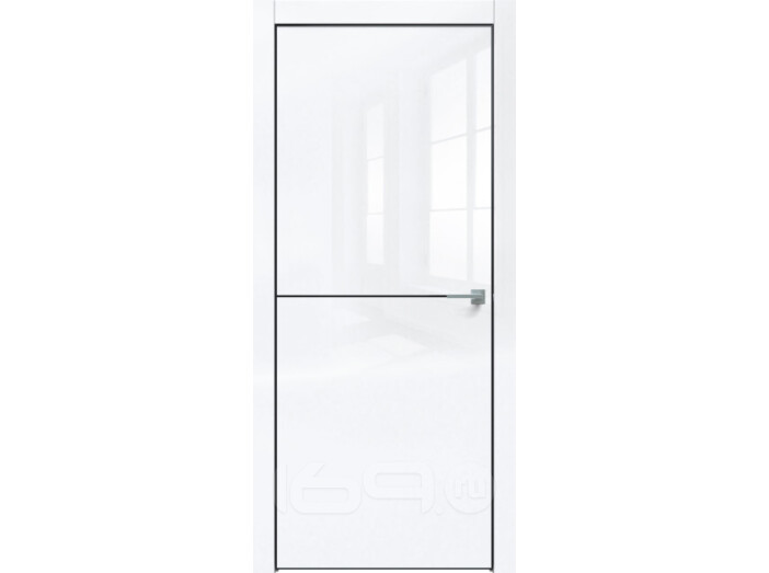 ДП Gloss-709 Белый глянец  230*80, кромка-чёрная матовая Выставочный образец