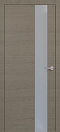 Дверь межкомнатная "Горизонт Н3 ALU"  Окаша Грей стекло Мателак Сильвер Грэй, кромка-матовый хром