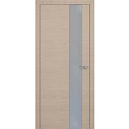 Дверь межкомнатная "Горизонт Н3 ALU"  Окаша Капучино стекло Мателак Сильвер Грэй, кромка-матовый хром