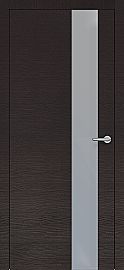 Дверь межкомнатная "Горизонт Н3 ALU" Окаша Венге стекло Мателак Сильвер Грэй, кромка-матовый хром