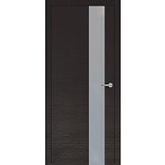 Дверь межкомнатная "Горизонт Н3 ALU" Окаша Венге стекло Мателак Сильвер Грэй, кромка-матовый хром
