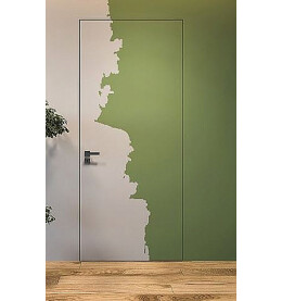 Дверь межкомнатная, скрытого монтажа Triadoors Invisible, кромка алюминиевая черная матовая