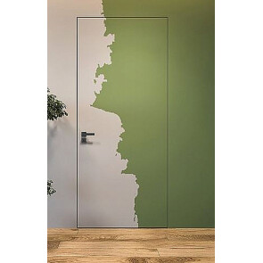 Дверь межкомнатная, скрытого монтажа Triadoors Invisible, кромка алюминиевая черная матовая