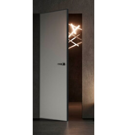 Дверь межкомнатная Invisible-700 Грунт (под окраску), Грунт, глухая, кромка матовый хром, каркасно-щитовая