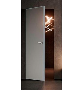 Дверь скрытого монтажа Invisible-700, МДФ, грунт (под окраску), Грунт, кромка матовый хром, каркасно-щитовая