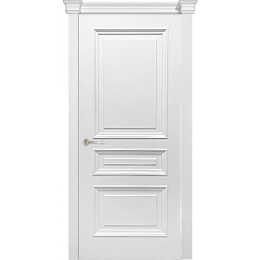 Дверь межкомнатная Багетто 1 Эмаль Белый, глухая, декор багет, кромка нет, каркасно-щитовая