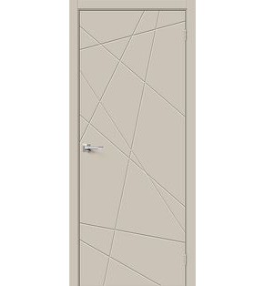 Дверь межкомнатная Граффити-5 Эмаль Creamy, без декора, глухая, без стекла, без кромки, каркасно-щитовая