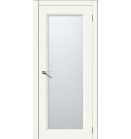 Дверь межкомнатная Квадро 6 Эмаль, Лайтгрей, остекленная, сатинат белый, каркасно-щитовая