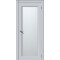 Дверь межкомнатная Квадро 6 Эмаль, Лайтгрей, остекленная, сатинат белый, каркасно-щитовая