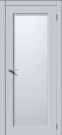 Дверь межкомнатная Квадро 6 Эмаль, Лайтгрей, остекленная, сатинат белый, каркасно-щитовая