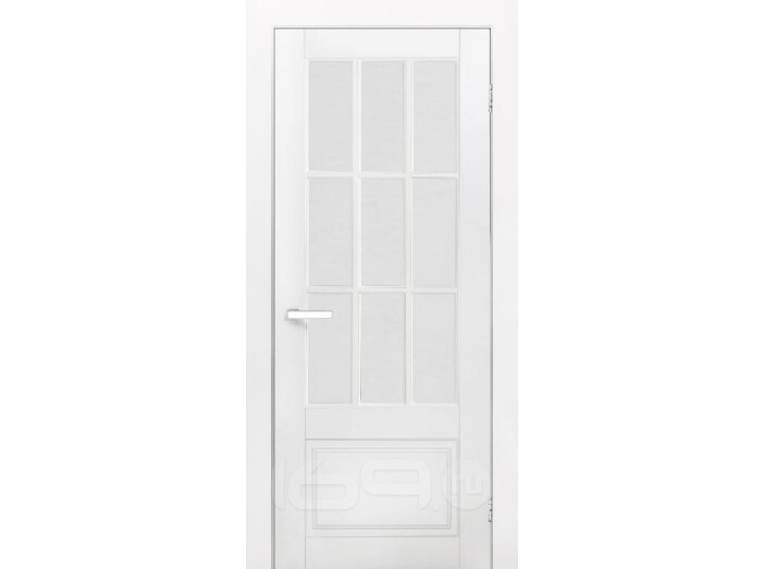 Дверь межкомнатная Лацио Эмаль, Белый, остекленная, сатинат белый, каркасно-щитовая