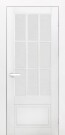 Дверь межкомнатная Лацио Эмаль, Белый, остекленная, сатинат белый, каркасно-щитовая