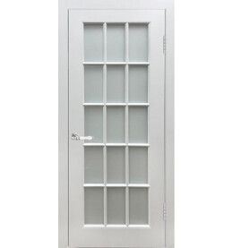 Дверь межкомнатная Марко F-15 Эмаль, Белый, остекленная, сатинат белый, каркасно-щитовая