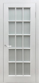 Дверь межкомнатная Марко F-15 Эмаль Белый, остекленная, сатинат белый, каркасно-щитовая