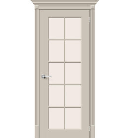 Дверь межкомнатная Скинни-11.1 Эмаль, Creamy, остекленная, magic fog, скиновая