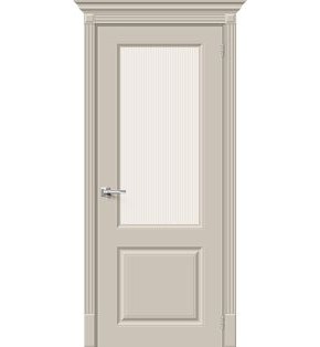 Дверь межкомнатная Скинни-13 Эмаль Creamy, без декора, остекленная, рифлёное стекло magic moru, без кромки, скиновая