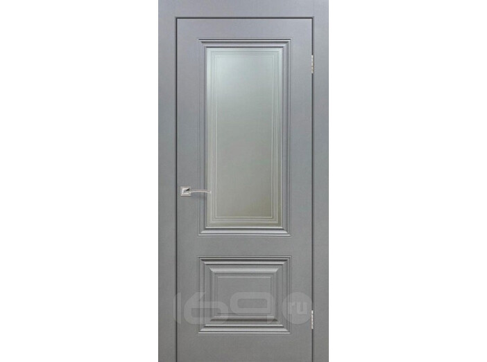 Дверь межкомнатная Венеция Эмаль, Светло-серый, остекленная, сатинат белый с фотопечатью, каркасно-щитовая