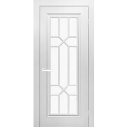Дверь межкомнатная Виано Эмаль Белый, остекленная, сатинат белый, каркасно-щитовая