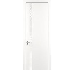 Дверь межкомнатная "К2" Белый матовый, стекло Лакобель белый, кромка - ABS