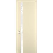 Дверь межкомнатная "К2" Матовый кремовый, стекло Лакобель белый, кромка - ABS