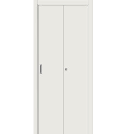Дверь межкомнатная Гост-0 складная Финиш Флекс, Л-14 (Белый), глухая, каркасно-щитовая