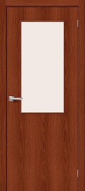 Дверь межкомнатная Гост-7 Финиш Флекс Л-11 (ИталОрех), остекленная, magic fog, кромка обычная, каркасно-щитовая