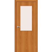 Дверь межкомнатная Гост-7 Финиш Флекс Л-12 (МиланОрех), остекленная, magic fog, кромка обычная, каркасно-щитовая