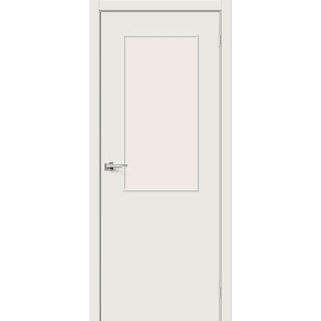 Дверь межкомнатная Гост-7 Финиш Флекс Л-14 (Белый), остекленная, magic fog, каркасно-щитовая