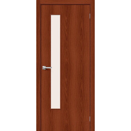 Дверь межкомнатная Гост-9 Финиш Флекс Л-11 (ИталОрех), остекленная, magic fog, кромка обычная, каркасно-щитовая