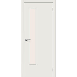 Дверь межкомнатная Гост-9 Финиш Флекс Л-14 (Белый), остекленная, magic fog, кромка обычная, каркасно-щитовая